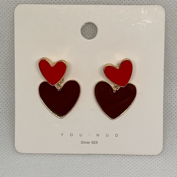 Sweet Heart Shape Titanium Steel Earrings - Picture 1 of 3
